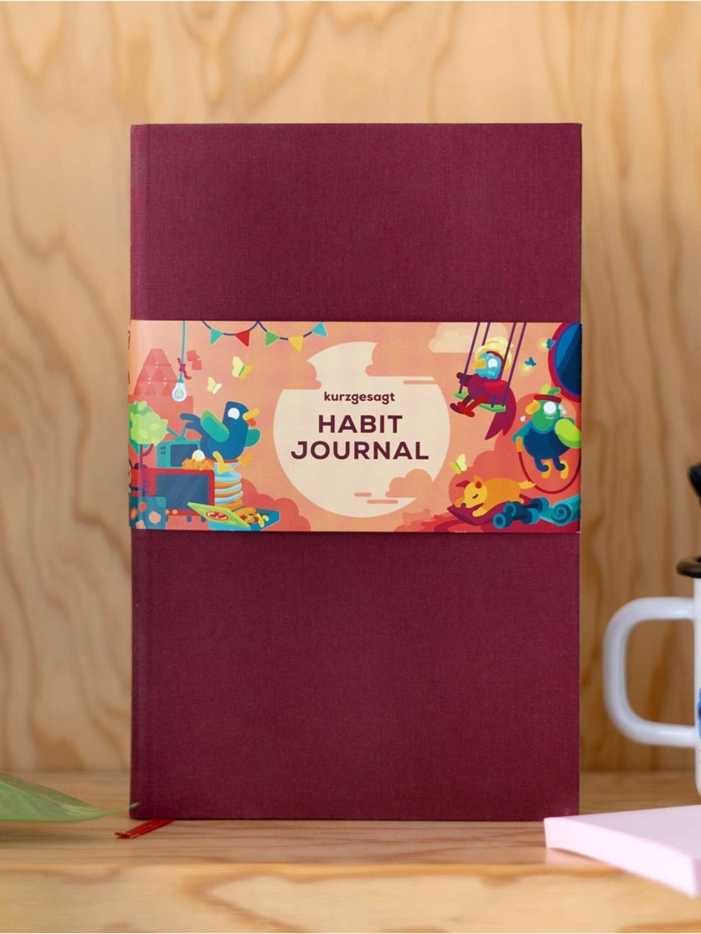 Burgundy Habit Journal - Kurzgesagt Habit Tracker Hardcover Note Book SEALED NEW